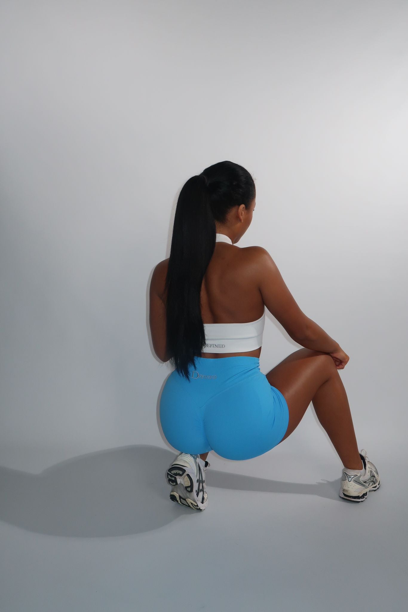 White Halter Neck Sports Bra